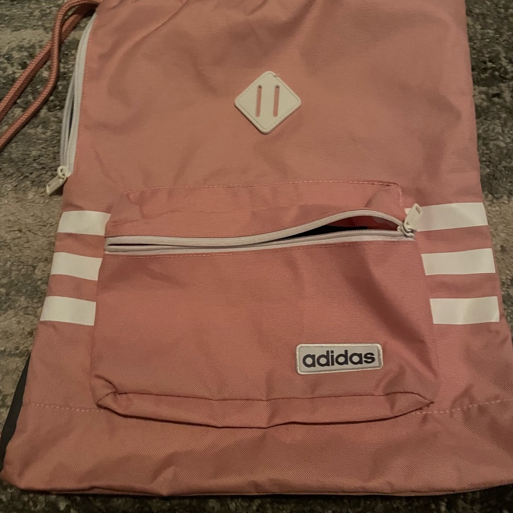 Adidas pink drawstring bag